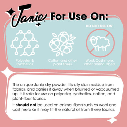 Janie Dry Stick Spot Cleaner (.4 oz) – Portable Instant Stain Remover Stick for Clothes – Magic Eraser Pen for Laundry, Travel, and On-the-Go Stain Removal – Compact, Safe, and Easy to Use