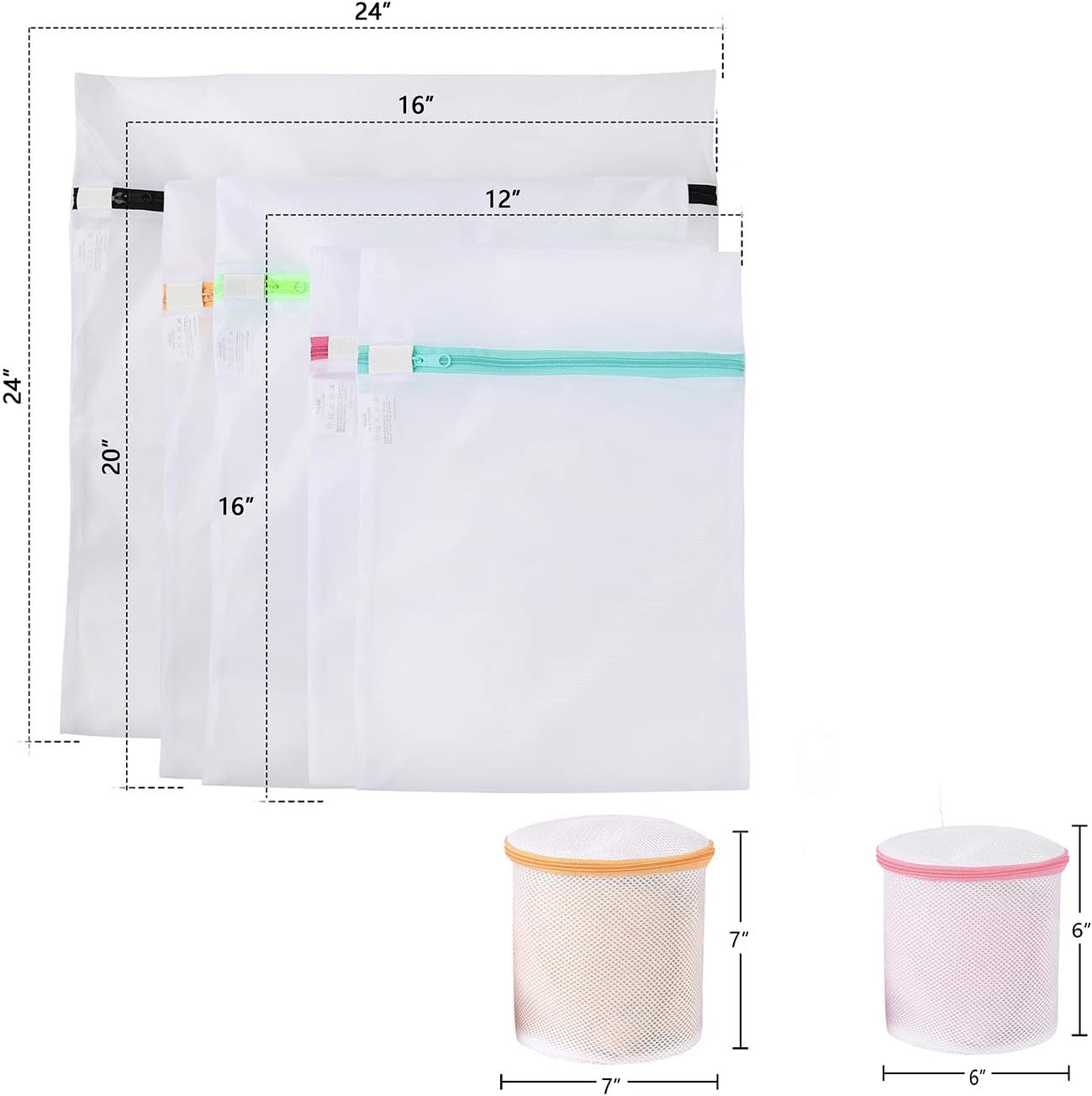 BAGAIL Laundry Bags Mesh Wash Bag for Intimates Lingerie and Delicates, 5Pcs (1XL,2L,2M)