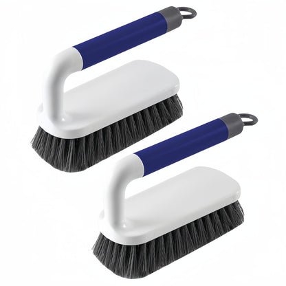 Scrub Brush, Scrubbing Cleaning Brushes, Heavy Duty Cleaning Brushes with Handle, for Shower, Bathroom, Carpet, Kitchen and Bathtub Scrubber, 2 Pack (Grey)