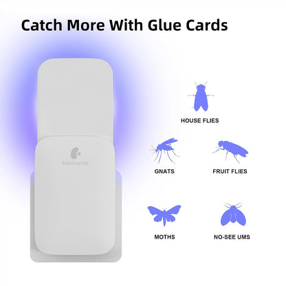 UVA Fly Insect Trap Refills Glue Cards for UVLA1001 Indoor, Catch Gnats, House & Fruit Flies - 5Pack, Single Sided Sticky