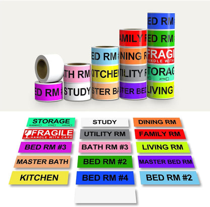 960 Count Moving Labels for Boxes – 16 Rolls (60 Labels/Roll) Color-Coded Moving Stickers Includes Fragile, Heavy & Blank Labels High-Visibility Packing Labels for Home, Apartment & Office Moves
