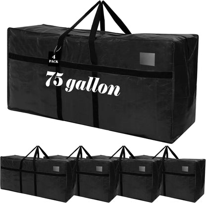 Windyun 4 Pack 57 Gallon Extra Large Moving Bags XXL Heavy Duty Storage Bag with Strong Zipper Handle Jumbo Big Tote Box Foldable for College Dorm Travel Clothes Duffle Blanket Pillow(Red)