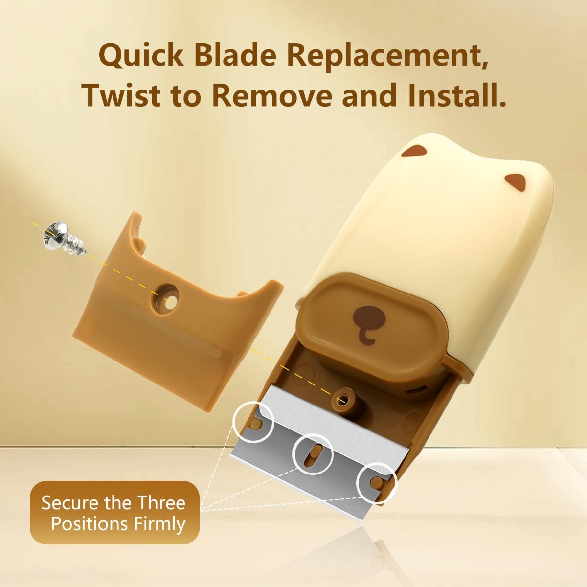 Razor Blade Scraper Tool with 12pcs Extra Blades, Cleaning Scraper Tools with Protective Cover and Buit-In Blade Storage, Razor Scraper for Oven, Glass, Window, Paint, Cooktop, Glass Stovetop, Sticker