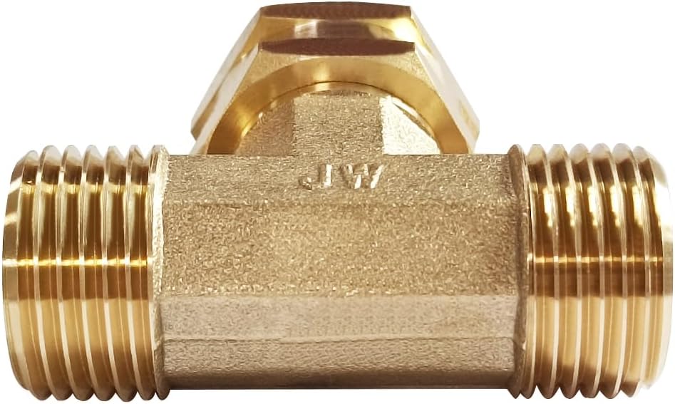 Joywayus 2PCS Brass 3/4" GHT Garden Hose Splitter Body Backyard 2 Way Y Shaped Swivel Connector Threaded Pipe Fitting Coupler Adapter with Washer