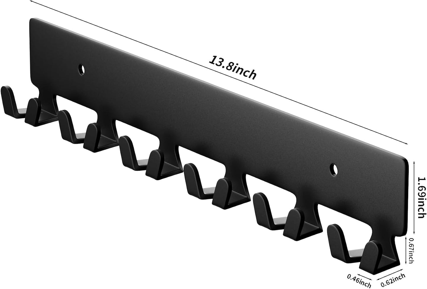 GTK Key Holder for Wall, Key Hooks with 6 Hooks, Wall Mounted Key Holder for Hallway, Self Adhesive Key Rack(White)