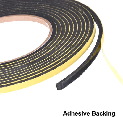 uxcell Sealing Foam Tape 5mm Wide 3mm Thick 4m/13ft Long, Self Adhesive Weather Strip for Window Door Insulation, Pack of 2