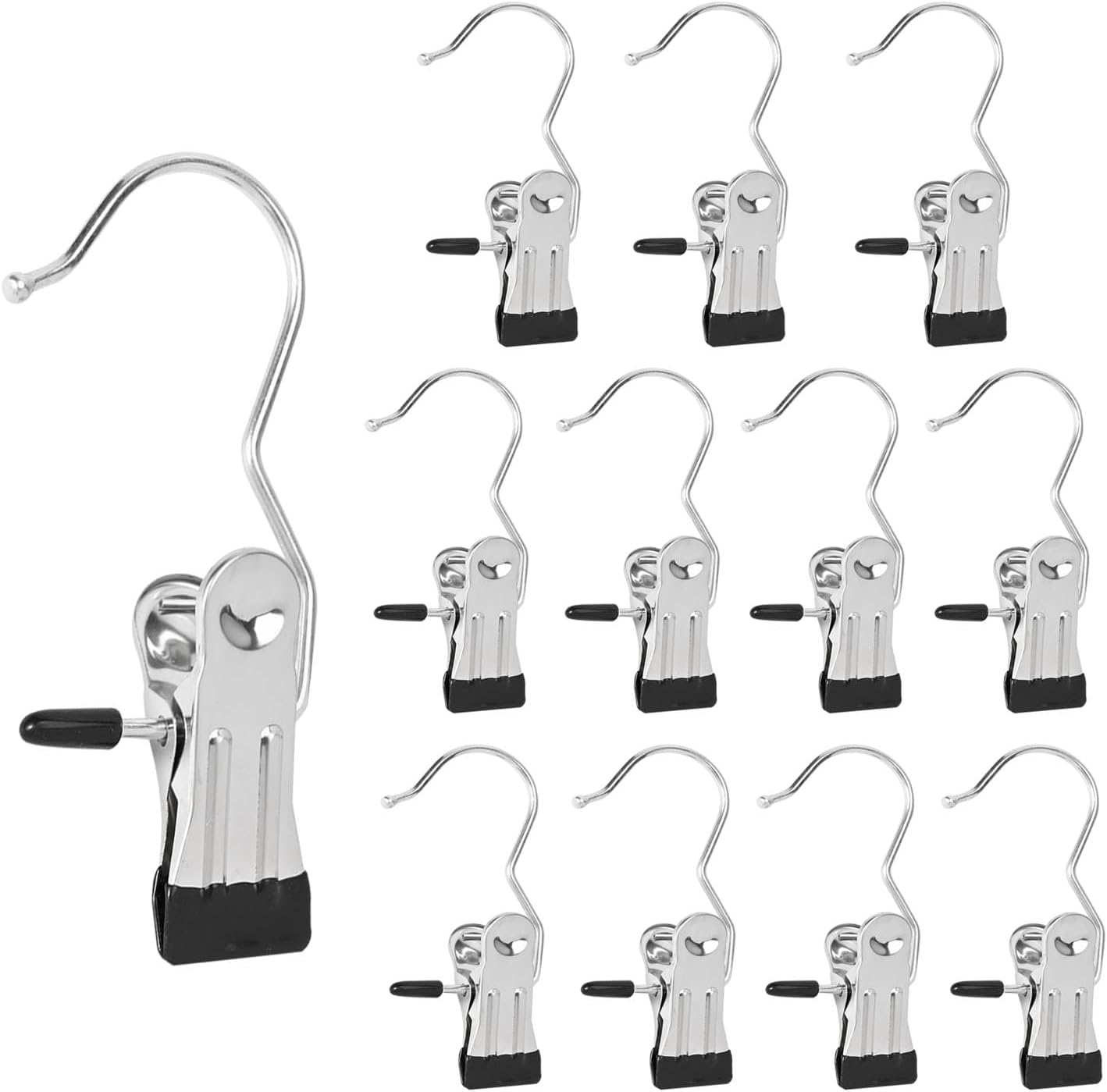 Boot Hanger Clips, Laundry Hanging Hooks Clothes Pins for Closet Organizer, Heavy Duty Hanger Clips for Pants, Socks, Towels, Hats, Boots, and Travel, Space-Saving Clothes Clips for Home Use
