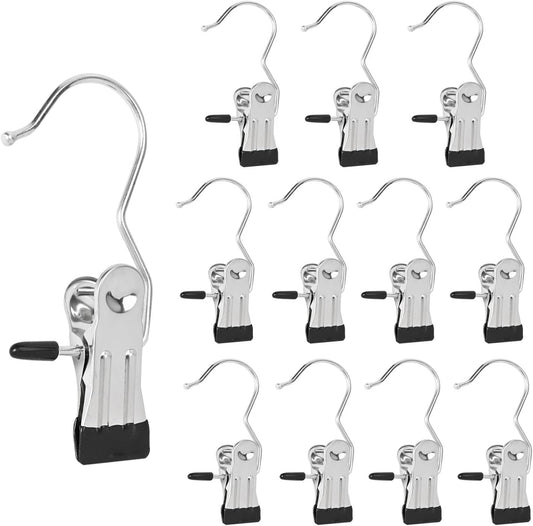 Boot Hanger Clips, Laundry Hanging Hooks Clothes Pins for Closet Organizer, Heavy Duty Hanger Clips for Pants, Socks, Towels, Hats, Boots, and Travel, Space-Saving Clothes Clips for Home Use