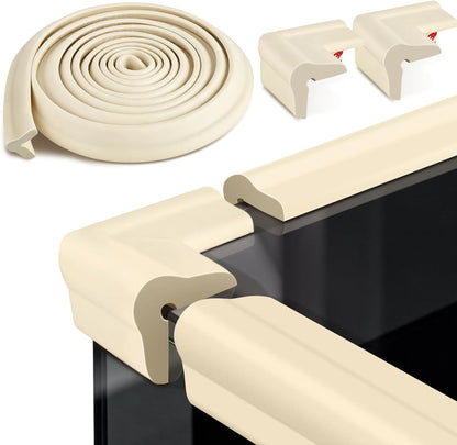 Edge Protector, Baby Proof Corners and Edges Foam Corner Protector Guards | Furniture Corner & Edge Safety Bumpers Covers 13 ft Edge Cushion for Table, Crib, Wall, Off White
