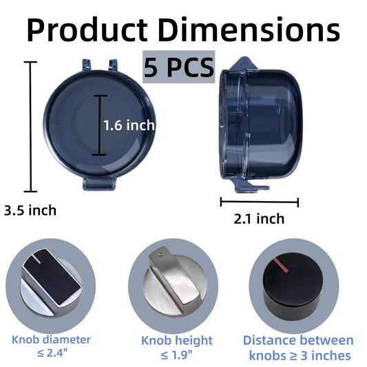 5PCS Stove Knob Safety Covers Gas Knob Covers Heat-Resistant Child-Proof Gas Stove Knob Covers 8.98x5.43cm Oven Lock Knob Covers Oven Knob Covers for Kids and Pets