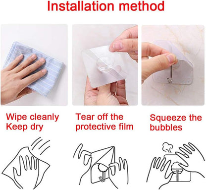 Heavy Duty Adhesive Hooks 33 lb(Max) 15KG,Waterproof and Oilproof Reusable Seamless Hooks Heavy Duty Wall Hook for Kitchen Bathroom Office 24 Pack