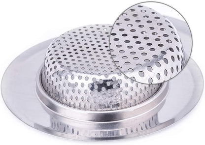 CORNERJOY 4.5 Inch Diameter Rim Heavy Duty Stainless Steel Kitchen Sink Basket Strainer, Large (Pack of 2)