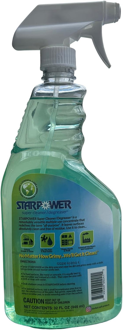 STARPOWER Heavy Duty Cleaner Degreaser RTU Spray, 32 oz, Pack of 2