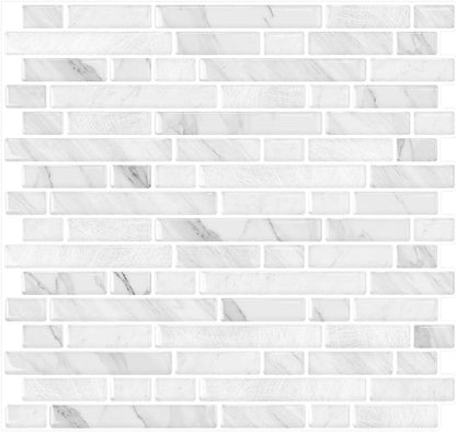 Yipscazo 10 Sheets Peel and Stick Backsplash for Kitchen Wall, 12''x12'' Waterproof Stick on Backsplash Smart Tiles for Bathroom,Removable Backsplash Wall Tiles in Gray White