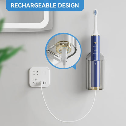 MOPMS Electric Toothbrush Holders, Wall Mounted Tooth Brushing Holder for Bathroom, Self Adhesive Electric Toothbrush Organizer Space Saver (2Pcs Clear)