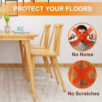 VIUME 24 Pcs Chair Leg Floor Protectors for Hardwood Floors Silicone Covers Felt Pads Furniture Leg Caps Anti-Scratch Reduce Noise Fit (1-5/16" to 2")