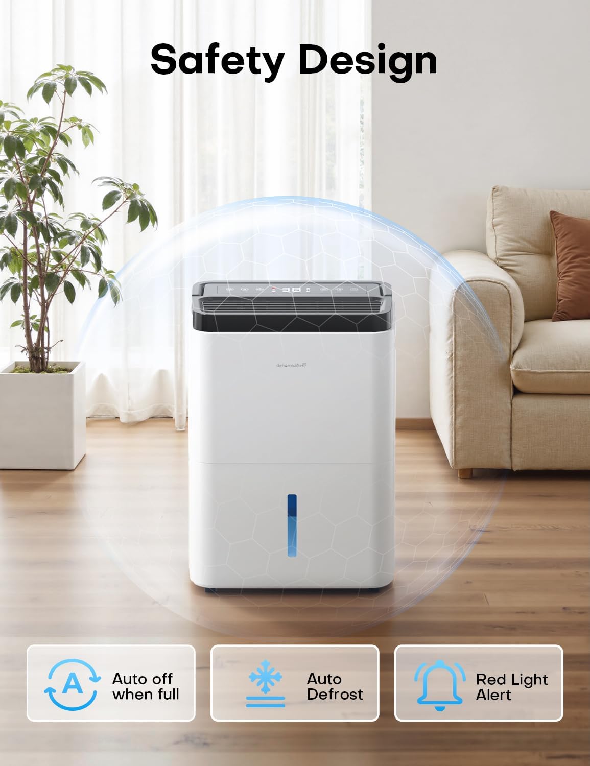 Dehumidifiers for Home, 35oz Dehumidifier for Bathroom with Auto Shut-off Auto Defrost, Whisper Quiet Dehumidifier for Bedroom Office RV Closet Wardrobe (White)