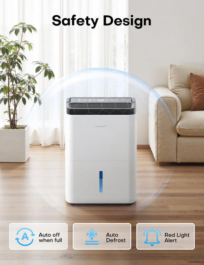 Dehumidifiers for Home, 35oz Dehumidifier for Bathroom with Auto Shut-off Auto Defrost, Whisper Quiet Dehumidifier for Bedroom Office RV Closet Wardrobe (White)
