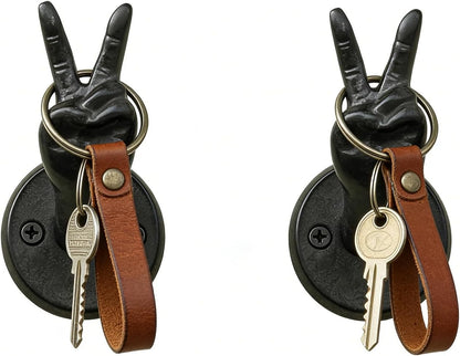 Coat Hooks Wall Mounted, Rustic Bat Key Hook Holder, Heavy Duty Decorative Black Wall Hooks for Mudroom, Towels, Hat Rack, Purse Hooks, Cast Iron Decorative ‎Antique Black Hooks
