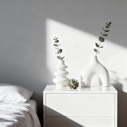 Ceramic 3 Pcs Vase Set,Modern Home Decor Table Centerpiece,Minimalist Nordic Vases, Wedding, Living Room, Bookshelf, Office, Modern Home, Entryway Boho Decor (D)