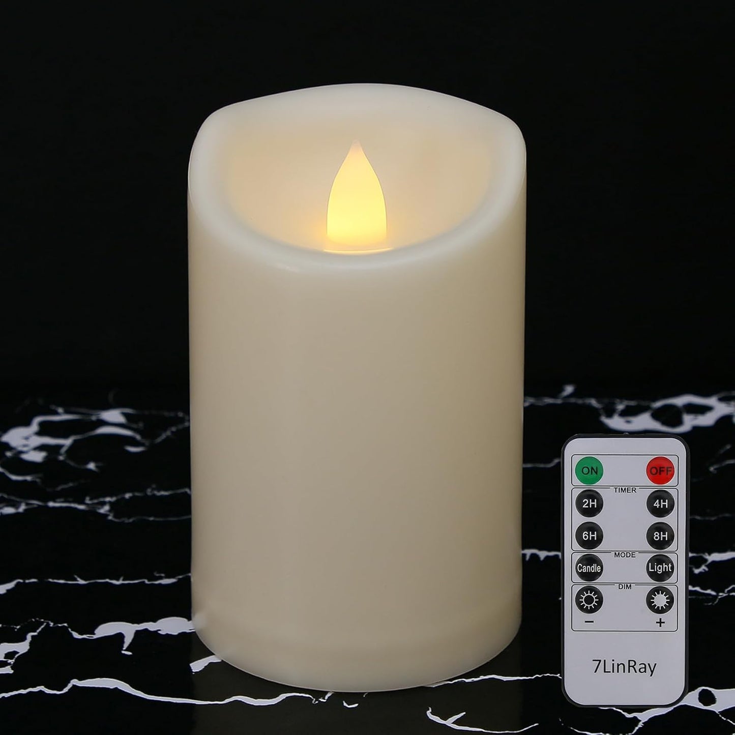 Flameless Flickering Candles with Remote and Timers, 1000 Hours Waterproof Outdoor Indoor Battery Operated LED Pillar Candles, Ivory Plastic, Set of 3(D 3" x H 4" 5" 6")
