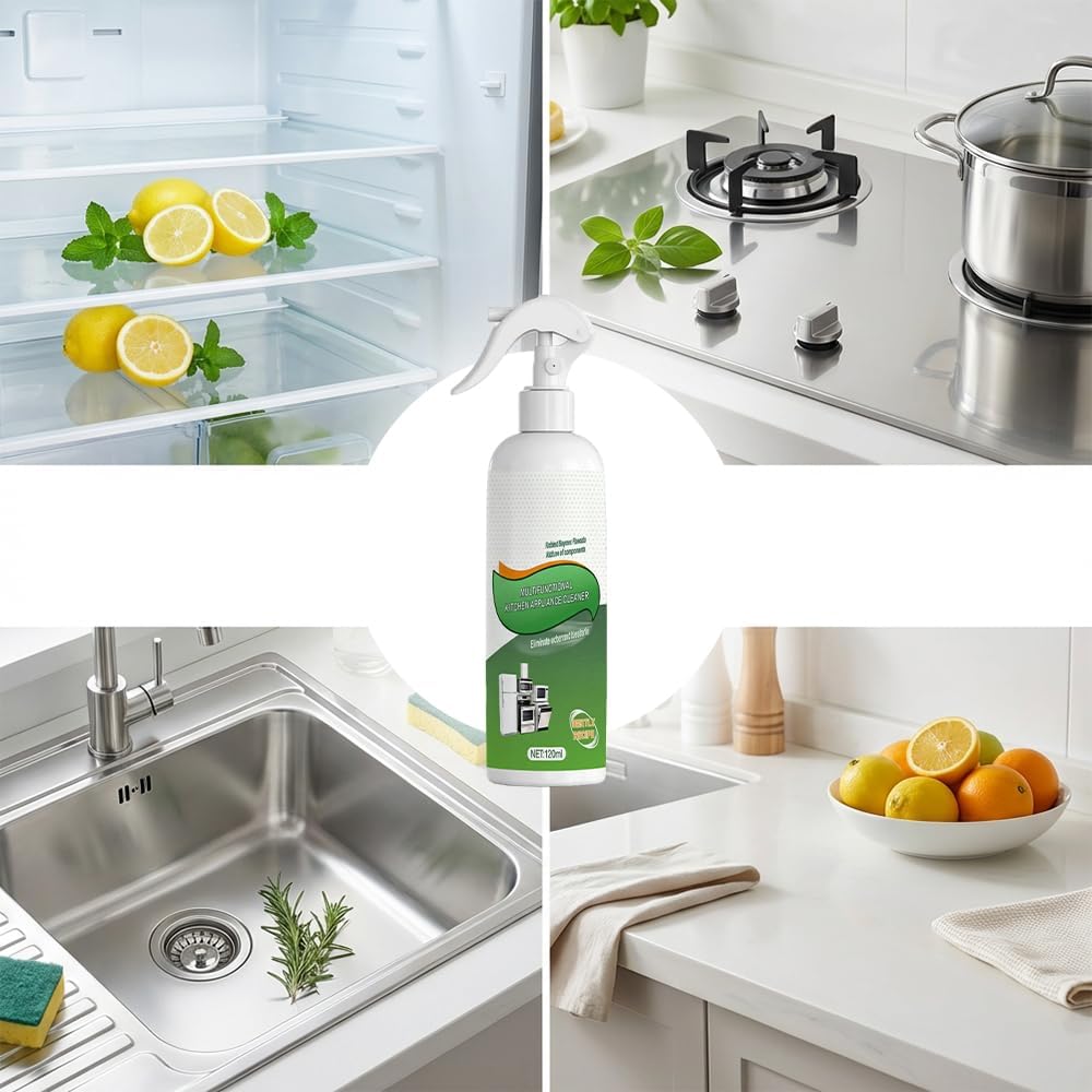 Heavy-Duty Kitchen Oil Remover Spray, Multi-Purpose Degreaser for Cooktop, Oven, Stove & Range Hood, Foam Cleaner for Grease (1pcs)