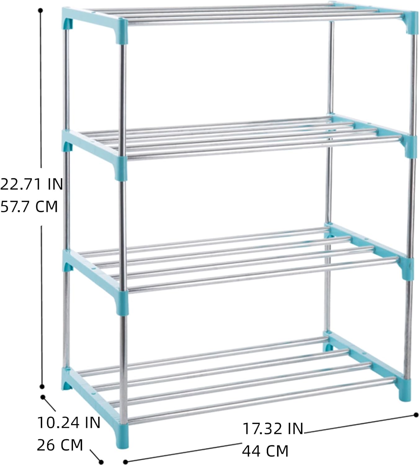 3-Tier Stackable Small Shoe Rack, Lightweight Shoe Shelf Storage Organizer for Entryway, Hallway and Closet(Black)