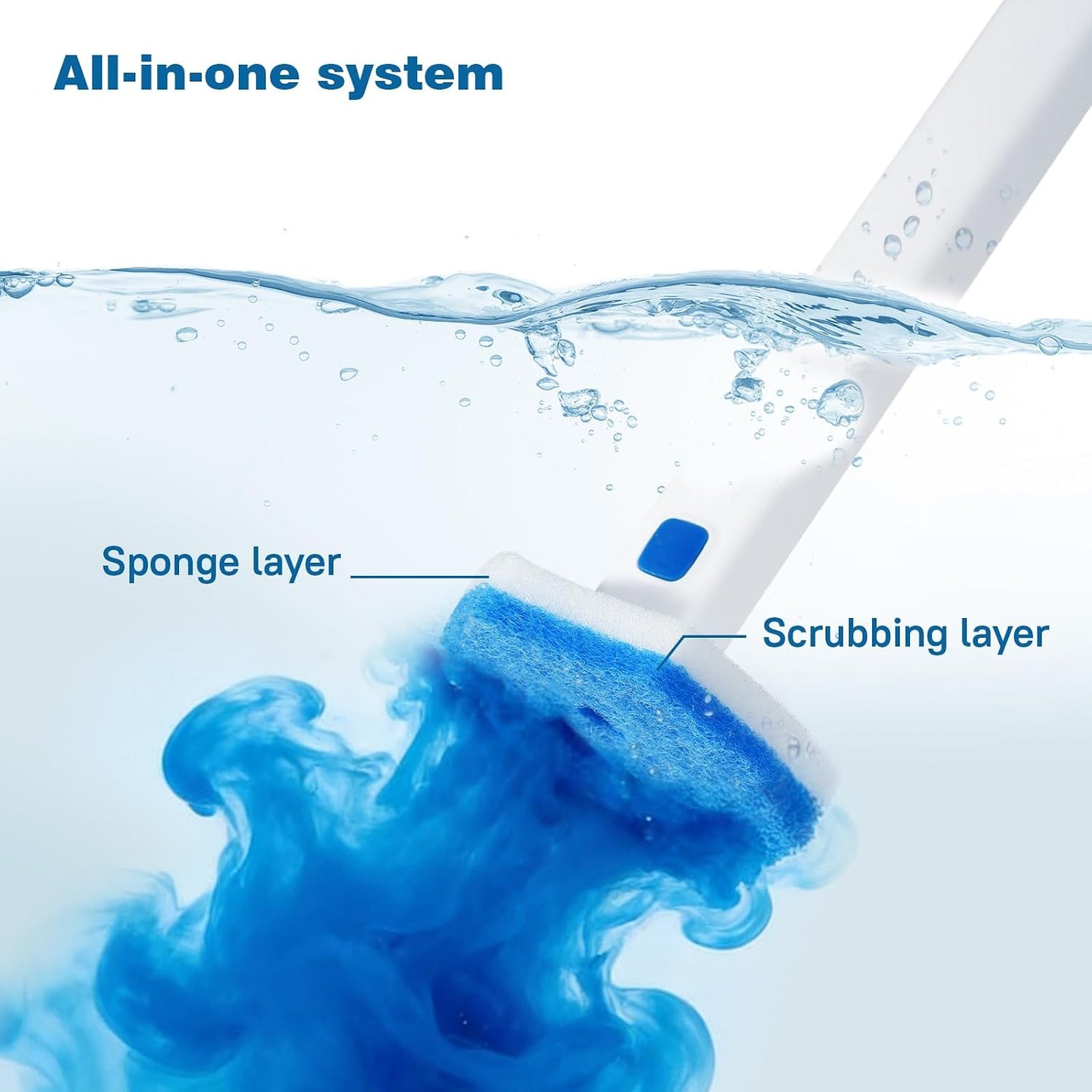 Disposable Toilet Brush with 48 Refills,Cleaning wand,No-Touch Hygienic Cleaning System