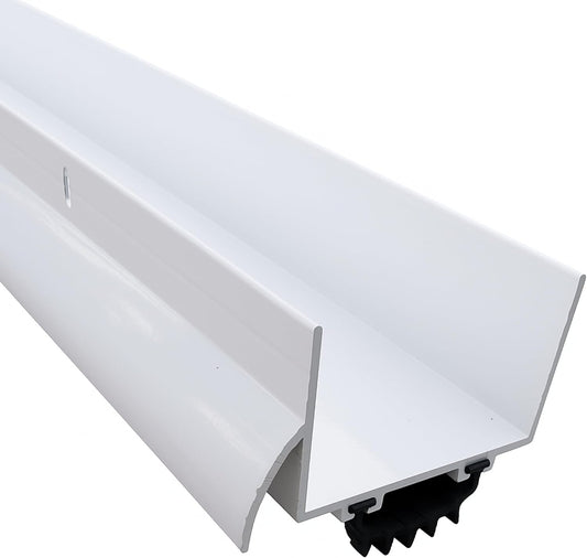 KC Hardware Aluminum U Shaped Door Bottom Sweep with Door Drip Cap| Weather Stripping Door Seal Bottom for Front Door Bottom| Under Door Seal for Exterior Doors|1 3/4" Width (White, 36 Inches)