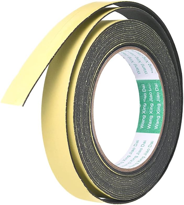 uxcell Sealing Foam Tape 5mm Wide 3mm Thick 4m/13ft Long, Self Adhesive Weather Strip for Window Door Insulation, Pack of 2