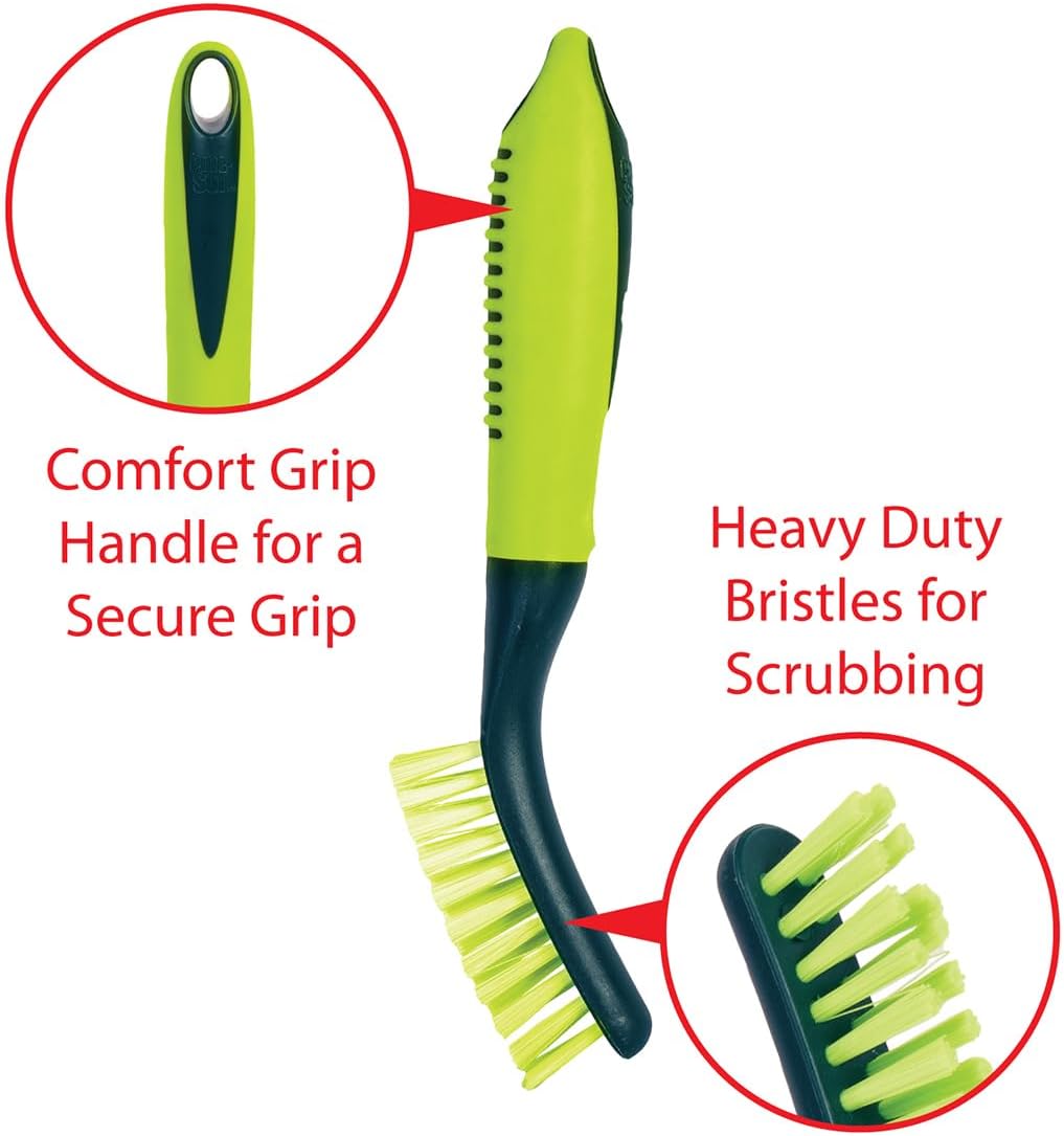 Pine-Sol Scrub Brush Set - Long Handle Cleaning Brushes with Heavy Duty Bristles and Comfort Grip - Scrubbers for Kitchen, Household, and Dishwashing, 2 Pieces