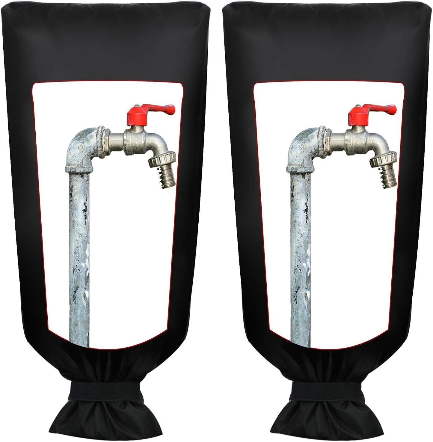 2 Pack Outdoor Faucet Cover for Winter,47" Lx21 W Large Hose Cover Socks Outside Garden Faucet Antifreeze for Freeze Protection Insulated Long Water Spigot Cover