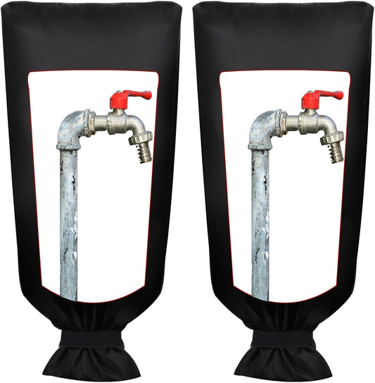 2 Pack Outdoor Faucet Cover for Winter,47" Lx21 W Large Hose Cover Socks Outside Garden Faucet Antifreeze for Freeze Protection Insulated Long Water Spigot Cover
