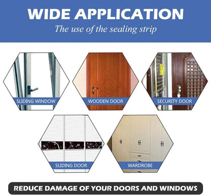 CloudBuyer Door Weather Stripping, Soundproof Insulation Seal Strip for Windows with Self-Adhesive Protection (White, 33Ft)