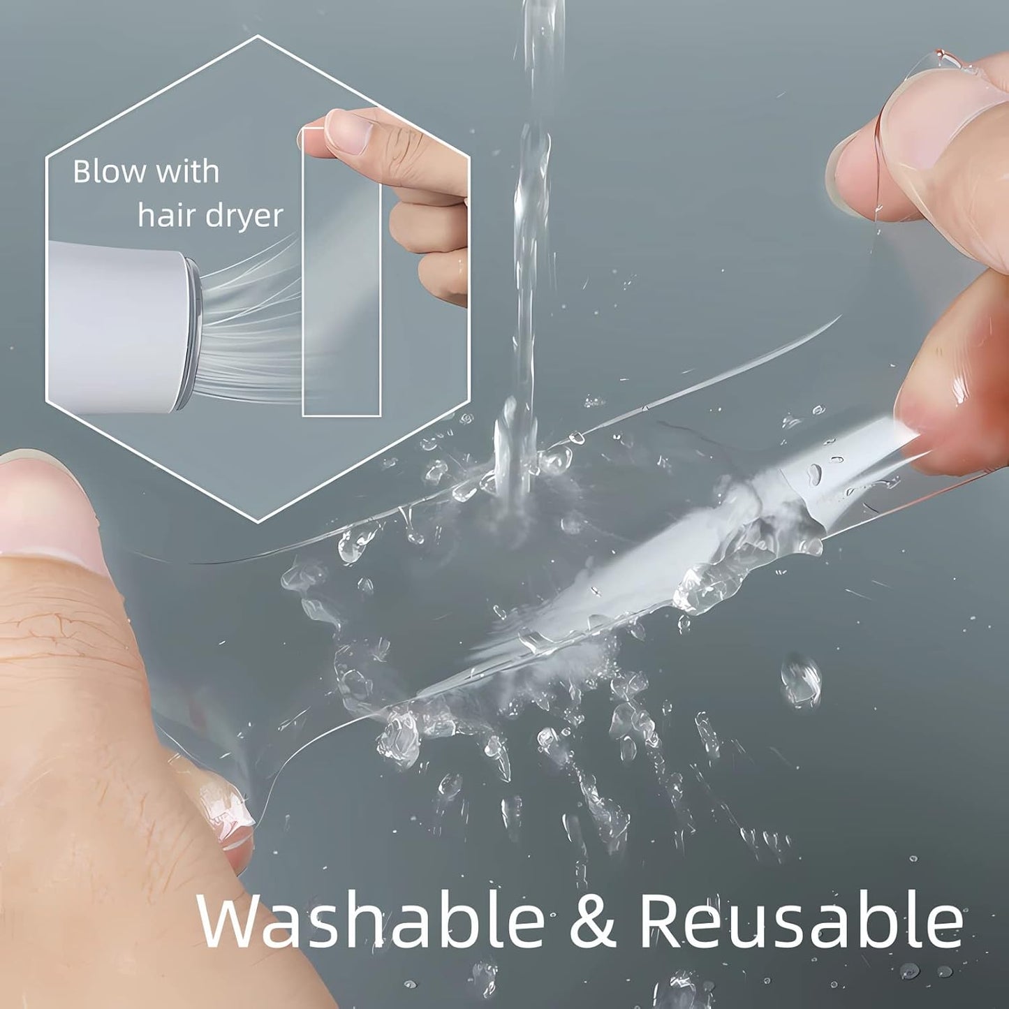 Nano Double Sided Tape Heavy Duty - 2 Inch x 10 Ft | Clear Removable Nano Tape, Acrylic Double Sided Tape, Multipurpose Mounting Adhesive Tape, Reusable Washable Sticky Tape