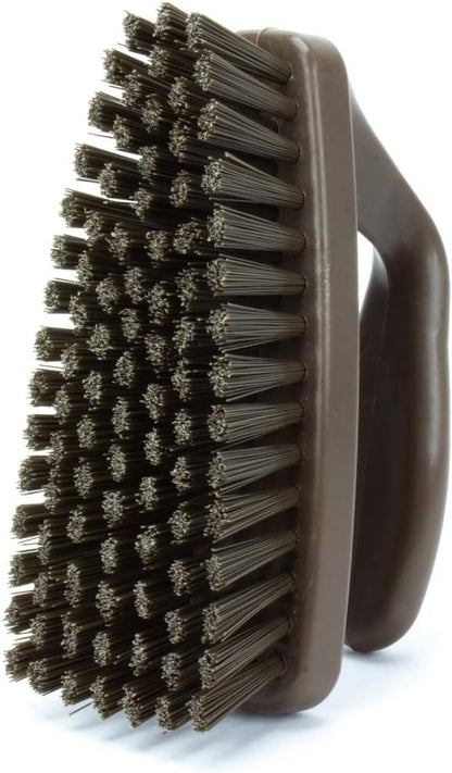 SPARTA Heavy Duty Scrub Brush, Hand Brush with Iron Shape Handle Design for Scrubbing Kitchen Pots and Pans or Bathroom Sink and Shower, 6 Inches, Black, Twin