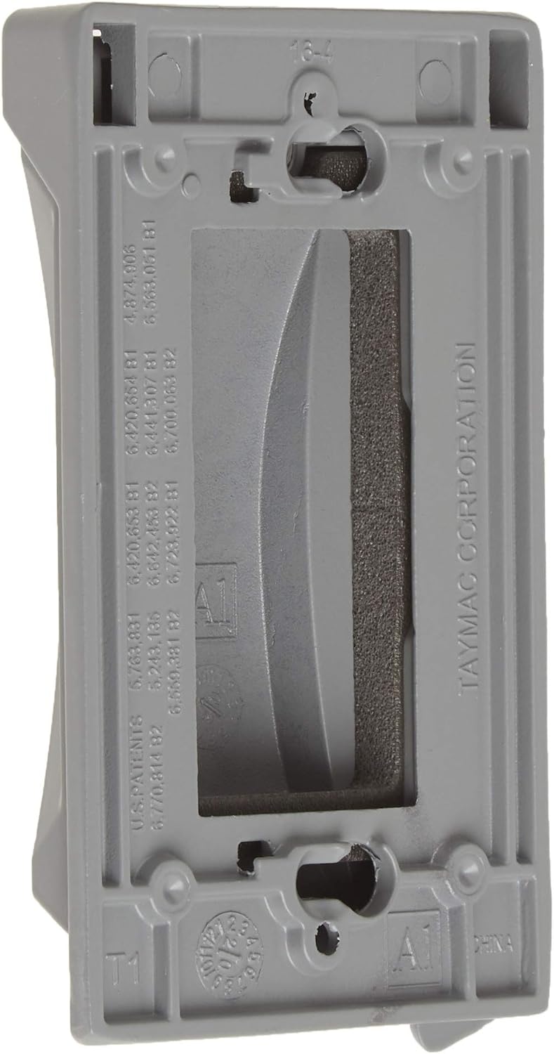 Hubbell Bell MX1050S Single-Gang Weatherproof Heavy Duty Universal Flip Cover, 2.87"W x 4.84"H, Gray Finish