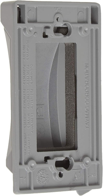 Hubbell Bell MX1050S Single-Gang Weatherproof Heavy Duty Universal Flip Cover, 2.87"W x 4.84"H, Gray Finish