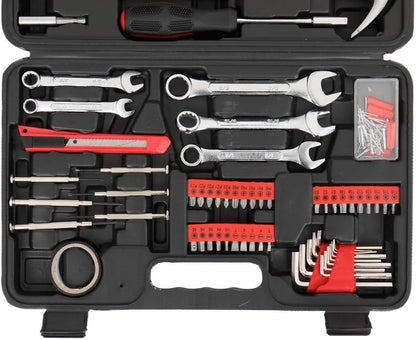 148 Pieces Tool Set,House Repairing Hand Tool Kits,Portable Complete Basic Repair General Hand Tool Sets for Men Women,Home Basic Repair Tool Kit,with Storage Case,for DIY Home Maintenance (Red)