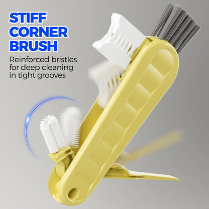 6 Pack Holikme 4 in 1 Cup Lid Cleaning Brush Set with 3 Straws, Multifunctional Bottle Brush, Silicone Cup Lid Gap Cleaner, Bristle Crevice Cleaning Brush, Flat End Brushes, Navy & Black & Olive
