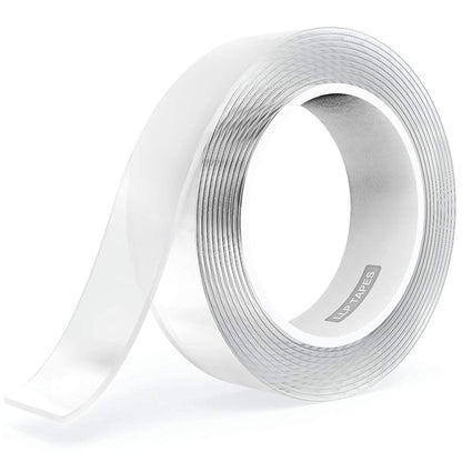 LLPT Double Sided Clear Nano Tape, 2 Inch x 33 Feet, 1 Pack | Heavy Duty, Washable, No Residue, Gel Transparent Tape for Home Office Store Deco Card Poster Photo Wall