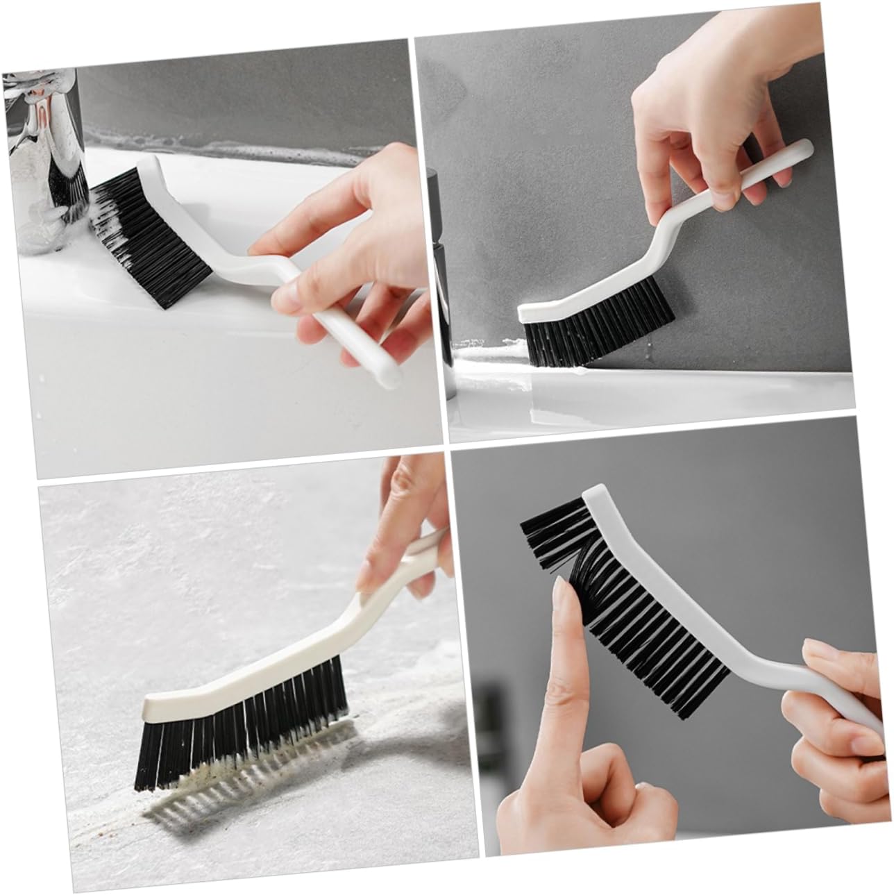 Amosfun 4pcs Hard Bristle Crevice Cleaning Brush 8.2" Gap Cleaning Tool for Kitchen Bathroom Window Tracks and Narrow Spaces