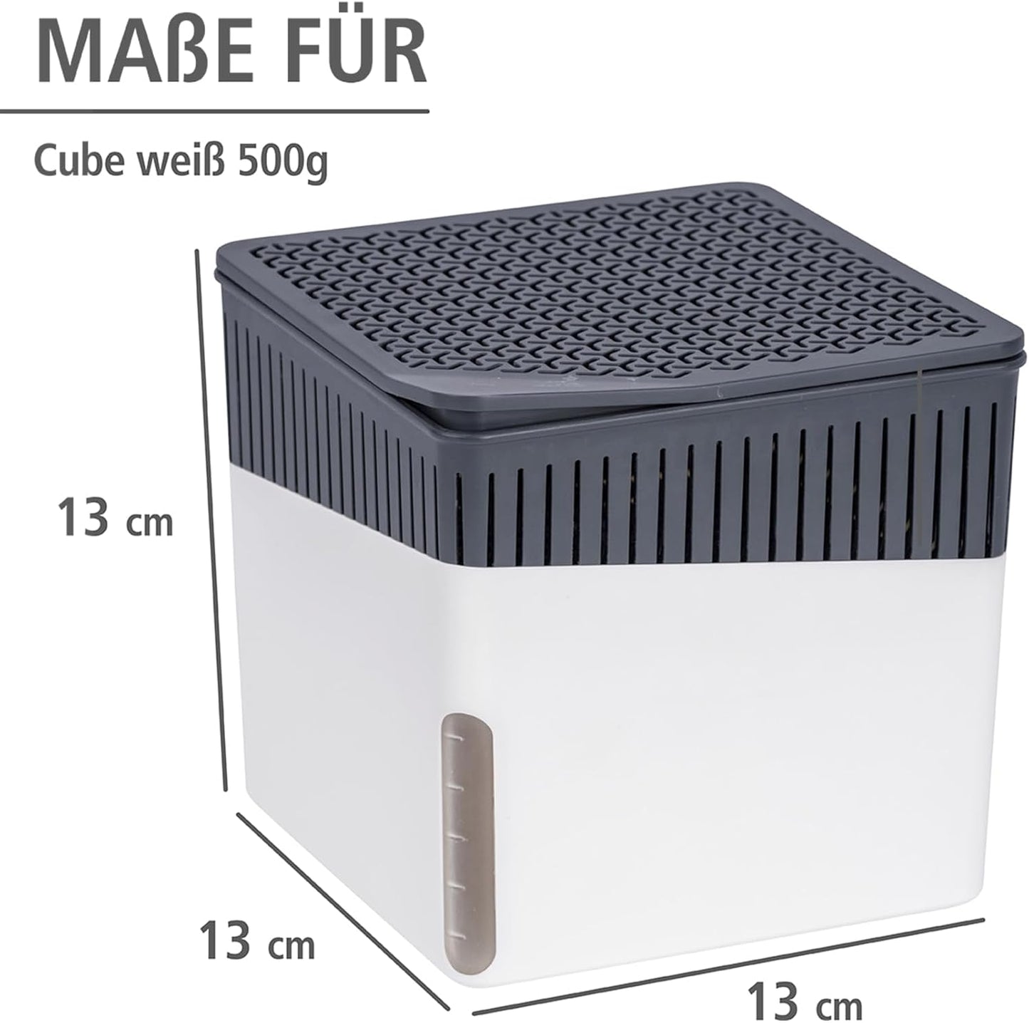 WENKO Dehumidifier Small, Portable, Compact and Rechargeable, Moisture Absorber for Bathroom, Bedroom, Garage, Closet, 2800 Cubic Feet, 2.2lbs, White, 6.18 x 6.5 x 6.5, 2.2 lbs
