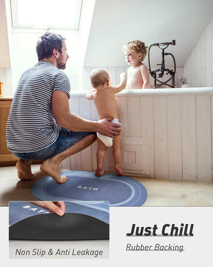 MontVoo Bath Mat - Non Slip, Quick Dry, Stain Resistant Bath Mat Rug for Bathroom Floor - Easy Care Shower Rug for Outside Bathtub - 17"x27" Grey