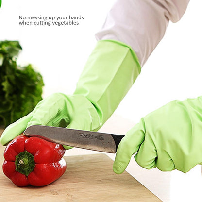 Alimat PluS 3 Pack Reusable Cleaning Gloves Latex Free, Dishwashing Gloves with Cotton Flock Liner and Embossed Palm, Waterproof Household Gloves for Laundry, Gardening (Medium)