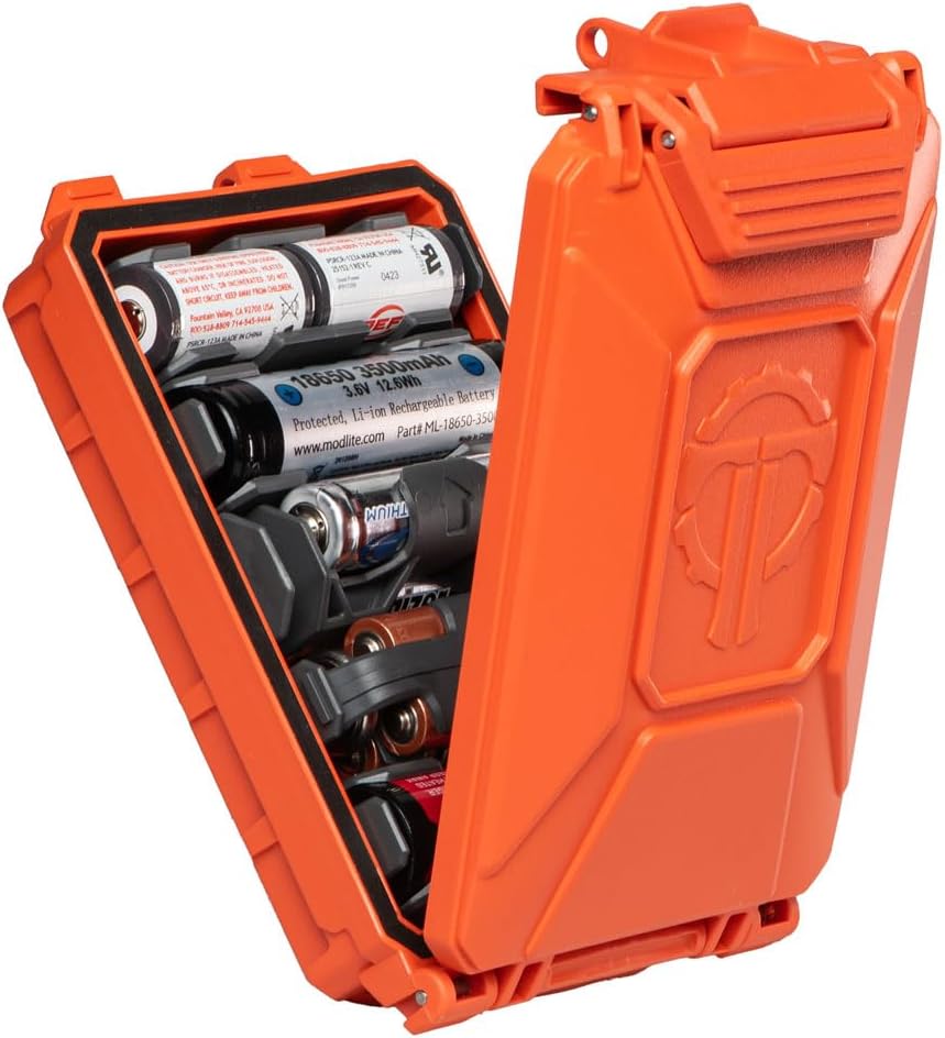 Thyrm CellVault-5M Modular Battery Storage for CR123, 18650, 18350, CR2032 Batteries with Movable Inserts, Made in USA