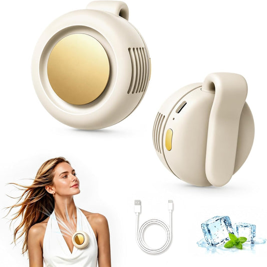 Clip On Fan, Portable Silent Mini Bladeless Personal Fan, 3-Speed 360° Rotatable Small Clip Fan for Shirt Waist, Hands-Free Wearable Fan for Outdoor Travel Office