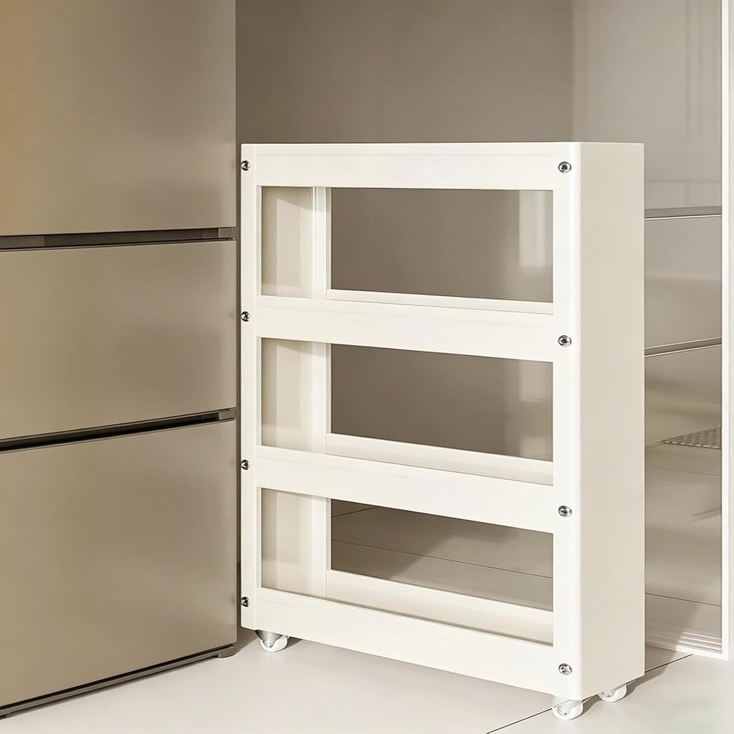 Slim Storage Cart with Multi-Width Options, Carbon Steel Rolling Utility Cart, Narrow Gap Organizer for Kitchen Next to Fridge, Bathroom, Laundry Room(Gray 6-Tier 5.9" W x 66.9" H) - Colors B