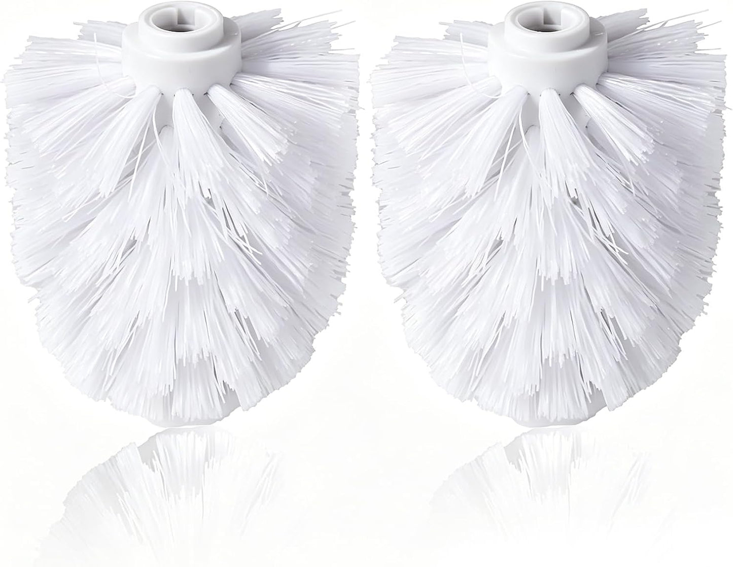 EKDJKK 2PCS Toilet Bowl Brush Replacement Head, Toilet Brush Head Replacement with Durable Stiff Bristles, Cleaning Tool for Home Hotel Bathroom (White)