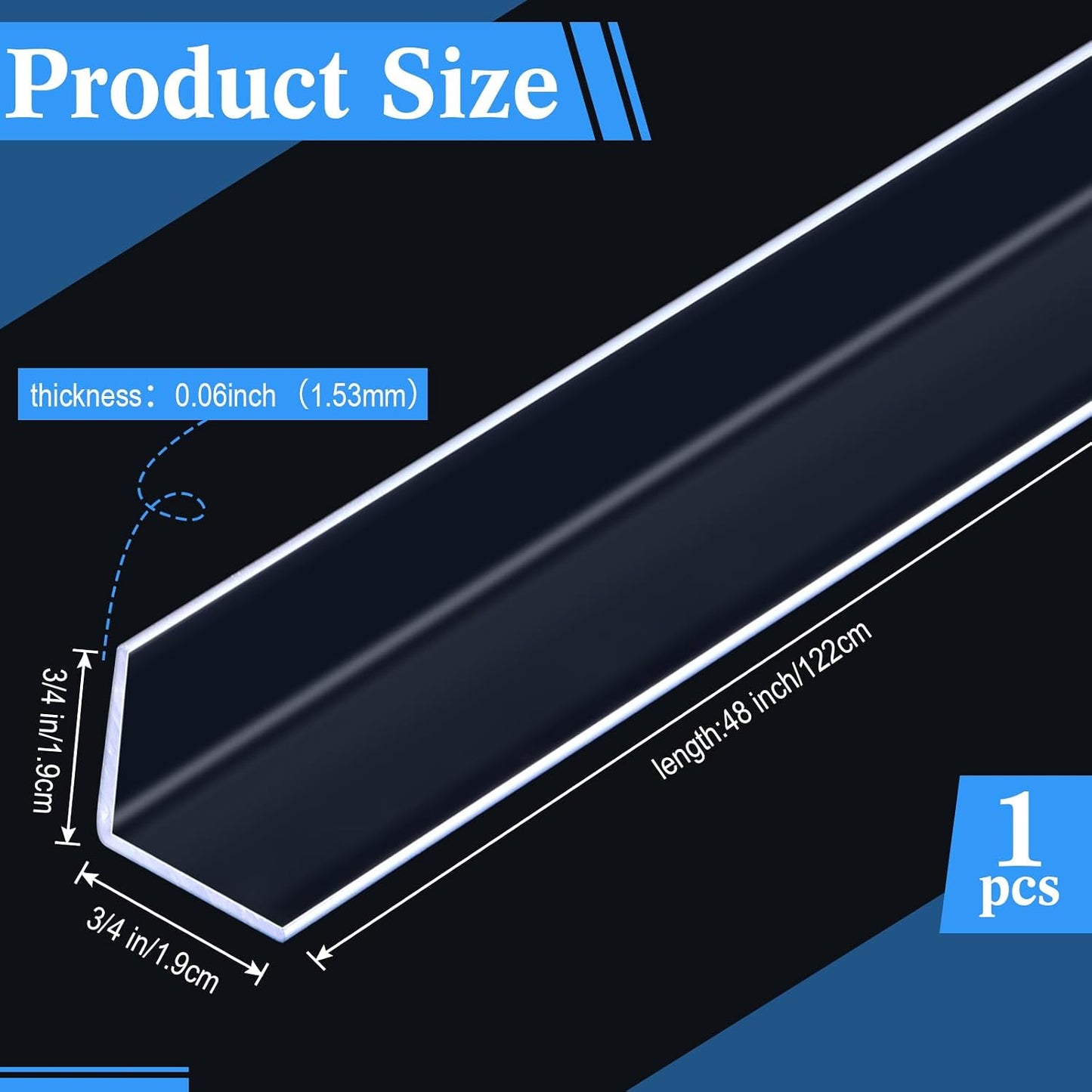 Sasylvia 10 Pcs Wall Corner Protector Guards, Vinyl 3/4 x 48 Inches Corner Trim Molding, Avoid Scratching Scuffs, Ease Install and Cleaning for Door Countertop Furniture Cabinet Protection, Clear